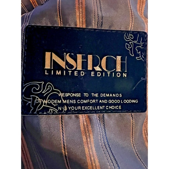 INSERCH Limited Edition Men's Brown Faux Leather Blazer Jacket Size 4XL - Picture 12 of 12
